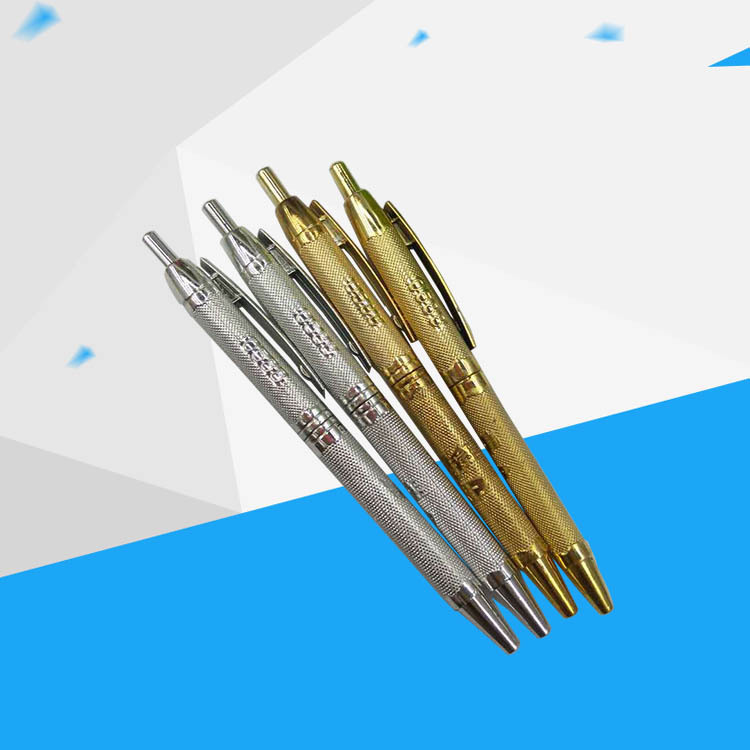 Wholesale available: Multiple styles of comfortable grip 0588 push-button ballpoint pens with fine t