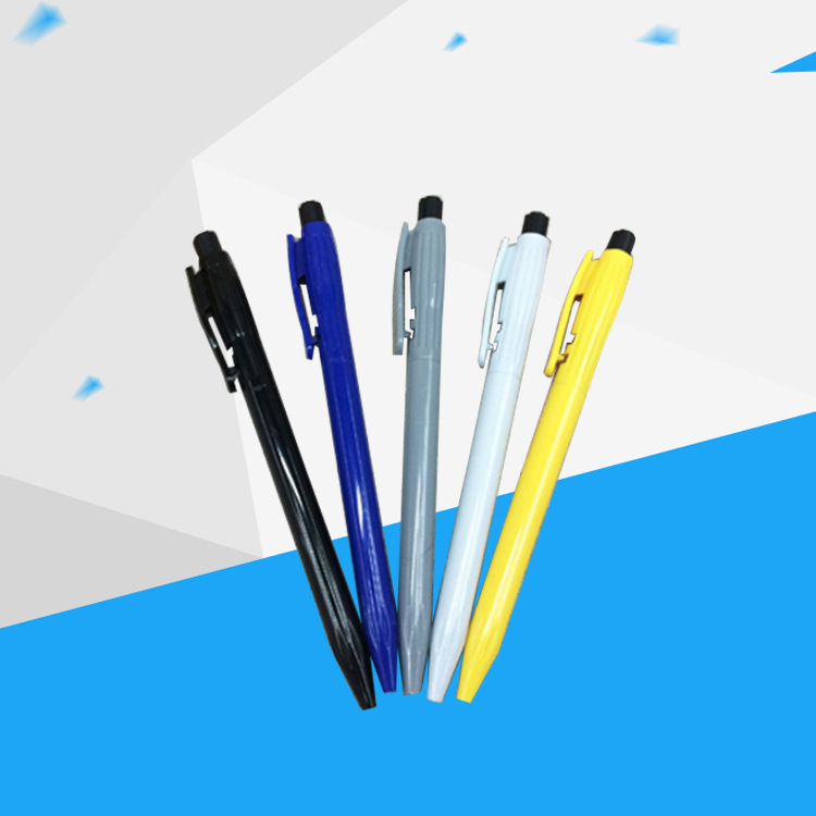 Wholesale Colorful Plastic Ballpoint Pens Push-Button Simple Advertising Ballpoint Pens Customizable